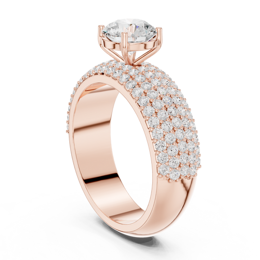 Sparkling Round Cut Moissanite Diamond Wedding Ring For Women