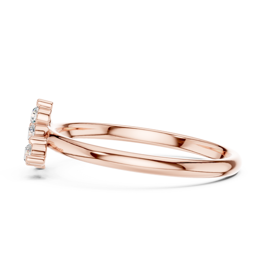 Minimalist Round Moissanite Diamond Ring With Sparkling Accents