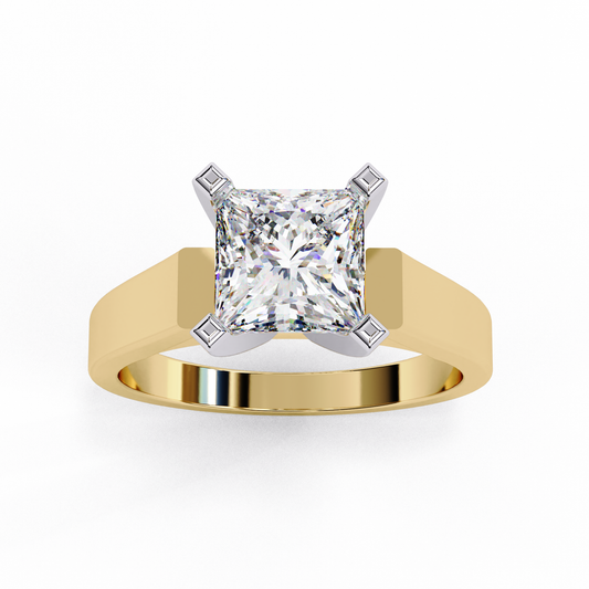 Elegant Princess Cut Lab Grown Diamond Solitaire Ring