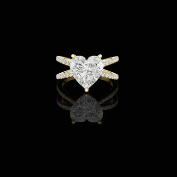 1.00 CT Stylish Moissanite Heart Cut Diamond Split Shank Ring For Everywear