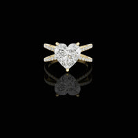 Heart Cut Lab Grown Diamond Split Pave Shank Engagement Ring