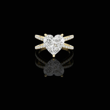 Heart Cut Lab Grown Diamond Split Pave Shank Engagement Ring