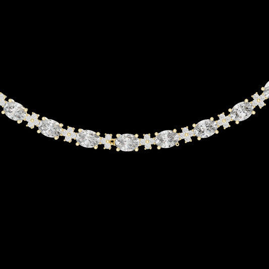3.55 CT Bright Lab Grown Oval Cut Diamond Necklace Graceful Brilliance in a Classic Design