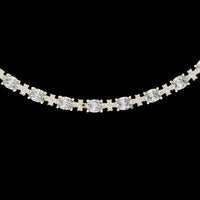 Oval Diamond Lab Grown Tennis Necklace with Round Accents