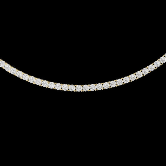 37.00 TCW Stylish Lab Grown Round Classic Diamond Tennis Necklace Pure Brilliance in Luxurious Perfection