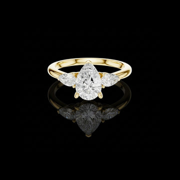 2.00 CT Dazzling Moissanite Pear Cut Diamond Ring For Delight
