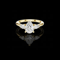 2.00 CT Dazzling Lab Grown Pear Cut Diamond Ring For Delight