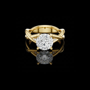 Round Cut Moissanite Diamond Infinity Twist Ring