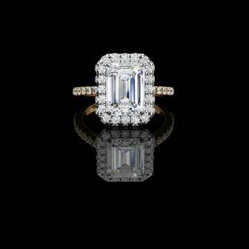 2.18 CT Fashionable Moissanite Emerald Cut Diamond Rings for Women Gift