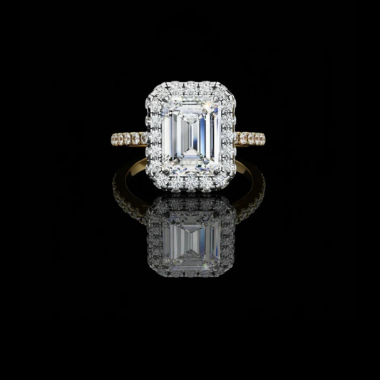 2.18 CT Fashionable Moissanite Emerald Cut Diamond Rings for Women Gift