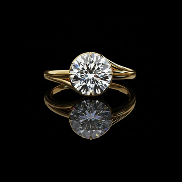 1.29 TCW Unique Custom Brilliant Round Cut Moissanite Diamond Solitaire Ring for engagement