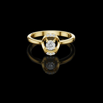 0.15 CT Celestia Aura Contemporary Round Moissanite Diamond Ring with Floating Brilliance