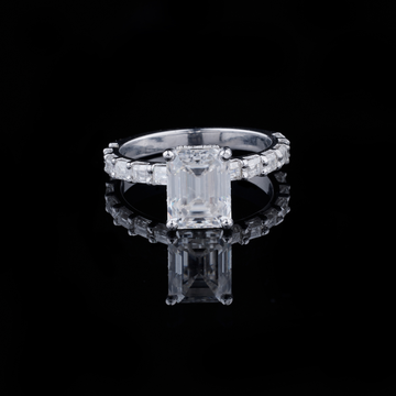 2.00 CT Royal Vibes Emerald Cut Moissanite Diamond Ring by Ivevar Luxury