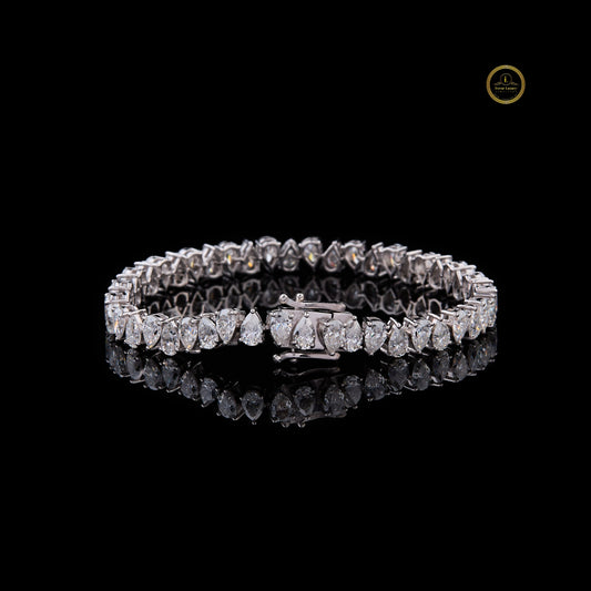 Pear Cut Moissanite Diamond Tennis Bracelet