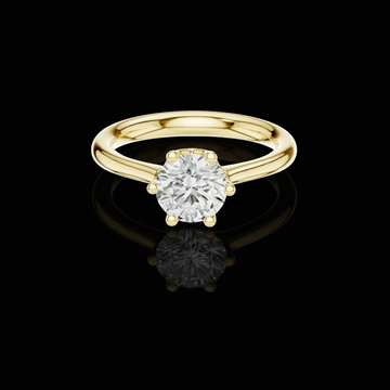 1.1 TCW Sparkling Round Lab Grown Diamond Solitaire Minimalist Engagement Ring For Her