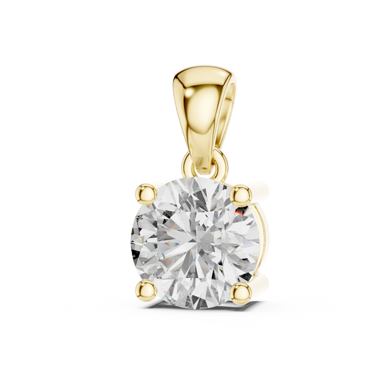 Circular Silhouette Layering Pendant with Faceted Lab Grown Diamond