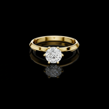 Round Cut Brilliant Moissanite Diamond Solitaire Ring