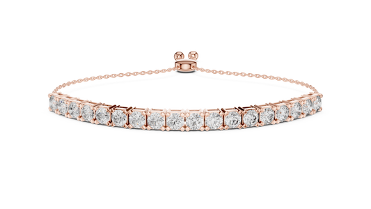Round Moissanite Diamond Tennis Bracelet with Continuous Design