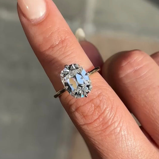 Cushion Cut Lab Diamond Solitaire Engagement Ring