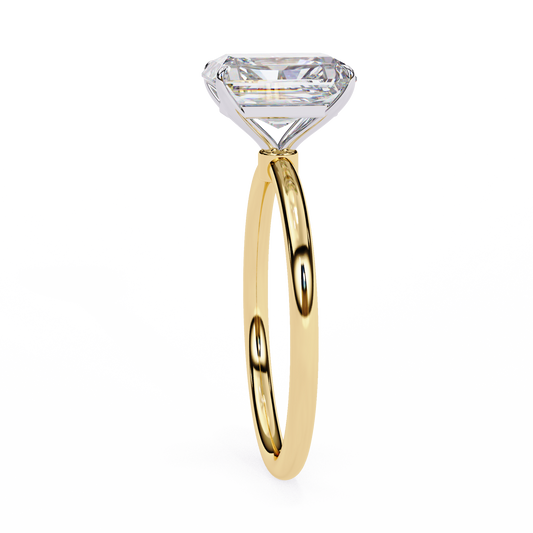 Elegant Emerald Cut Moissanite Diamond Solitaire Engagement Ring