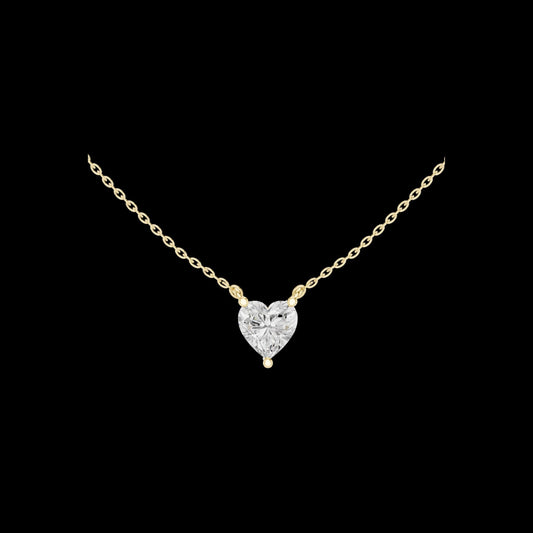 Heart Cut Solitaire Pendant with Center Moissanite