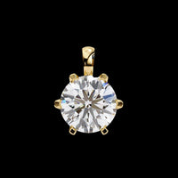 Round Cut Solitaire Pendant with Six Prong Traditional Setting Moissanite