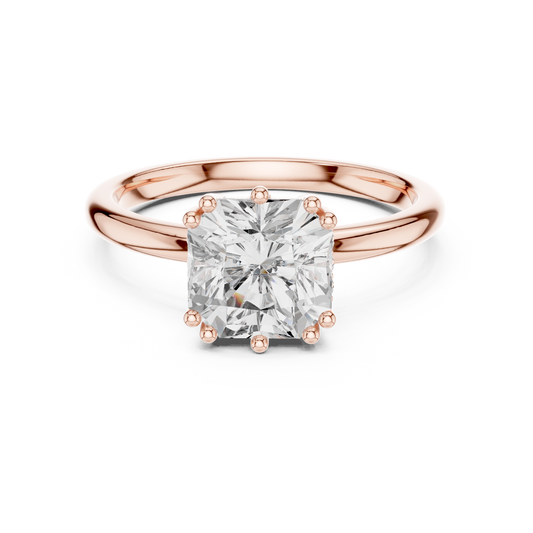 Square Radiant Cut Moissanite Diamond Solitaire Engagement Ring For Her