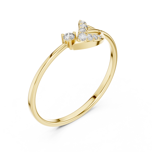 Open Swirl Pave Round Diamond Moissanite Engagement Ring