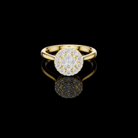 0.45 TCW Round Lab Grown Diamond Cluster Ring Featuring Micro Pavé Brilliance and a Sleek Band