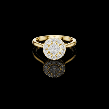 0.45 TCW Round Lab Grown Diamond Cluster Ring Featuring Micro Pavé Brilliance and a Sleek Band