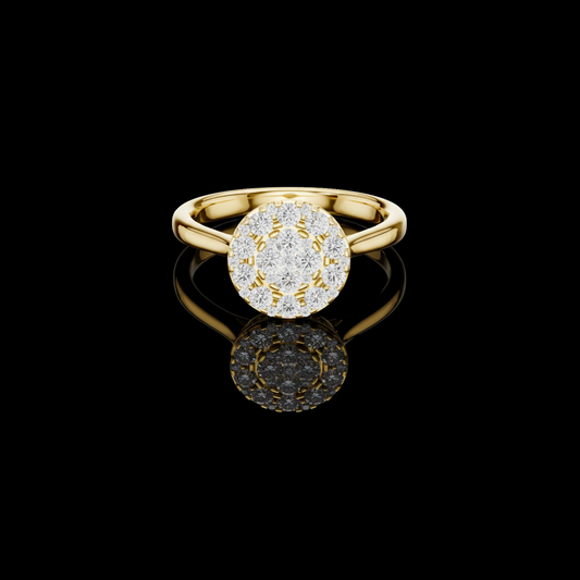 0.45 TCW Round Lab Grown Diamond Cluster Ring Featuring Micro Pavé Brilliance and a Sleek Band