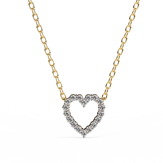 0.37 TCW Luxurious Round Cut Lab Grown Diamond Studded Pendant in Heart Shape for Eternal Love Radiance