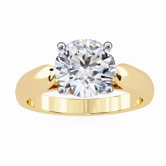 Round Solitaire Lab Diamond Engagement Ring With Four Prong