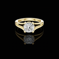 Cushion Cut Moissanite Diamond Solitaire Rings