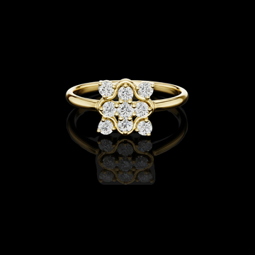 0.035 CT Featuring a Sparkling Floral Round Cut Moissanite Diamond Cluster Design Ring