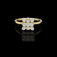 Floral Cluster Diamond Lab Grown Engagement Ring
