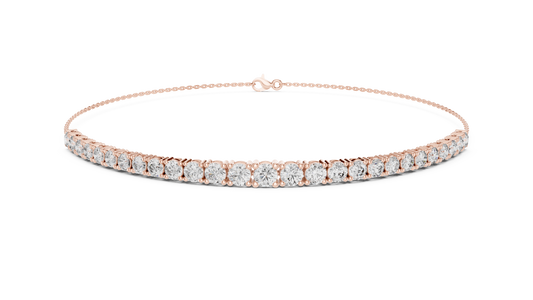 Single Classic Row Round Moissanite Diamond Tennis Bracelet