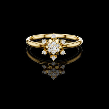 0.068 TCW Radiant Ring Adorned with a Blooming Cluster of Brilliant Round cut Lab Grown Diamonds