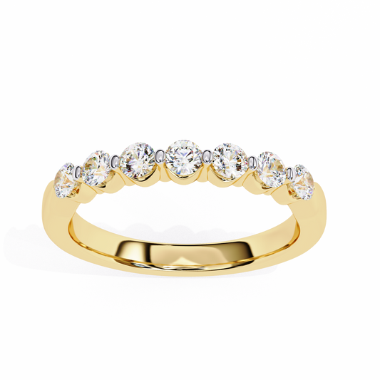 Round Brilliant Cut Lab Grown Half Eternity Promise Band