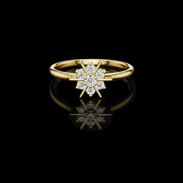 0.13 TCW Star Inspired Moissanite Diamond Ring with Brilliant Clustered Centerpiece