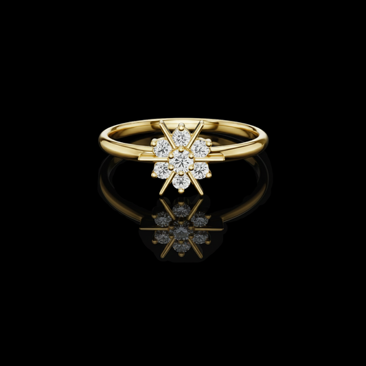 Star Inspired Round Lab Diamond Anniversary Ring