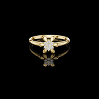Round Moissanite Diamond Floral Cluster Ring