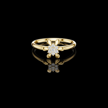 0.06 TCW Sparkling Floral Lab Grown Diamond Cluster and Petal Inspired Design