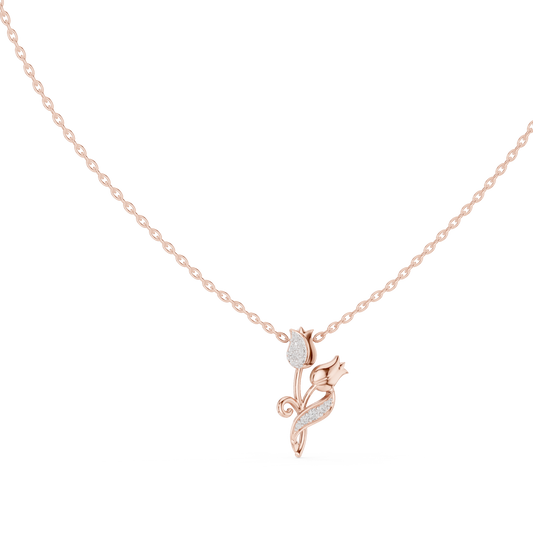 Dainty Garden Silhouette Jewelry Pendant with Lab Grown Diamonds