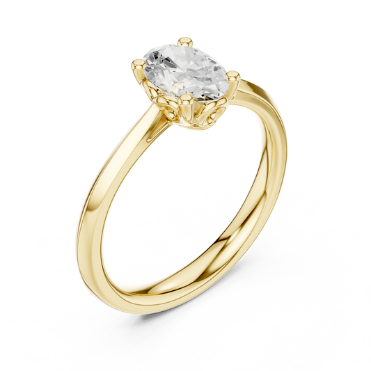 Oval Cut Lab Diamond Solitaire Rings With Four Prong