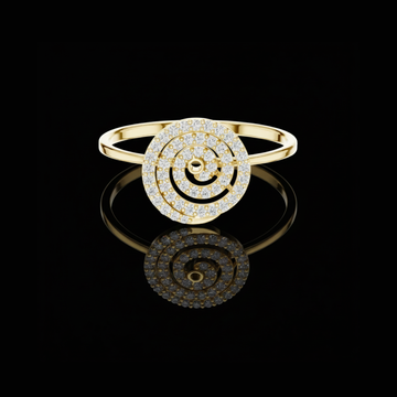0.11 TCW Radiant Spiral Moissanite Diamond Ring Dazzling Modern Swirl Design with Micro Pave Sparkle