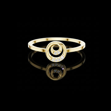 0.018 TCW Elegant Minimalist Swirl Lab Diamond Ring for Everyday Luxury Jewelry Design