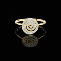 Spiral Swirl Style Moissanite Diamond Statement Ring