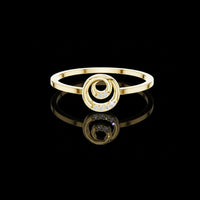 Swirl Accents Round Cut Lab Grown Diamond Engagement Ring