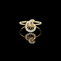 Round Cut Moissanite Diamond Spiral Swirl Pave Statement Ring